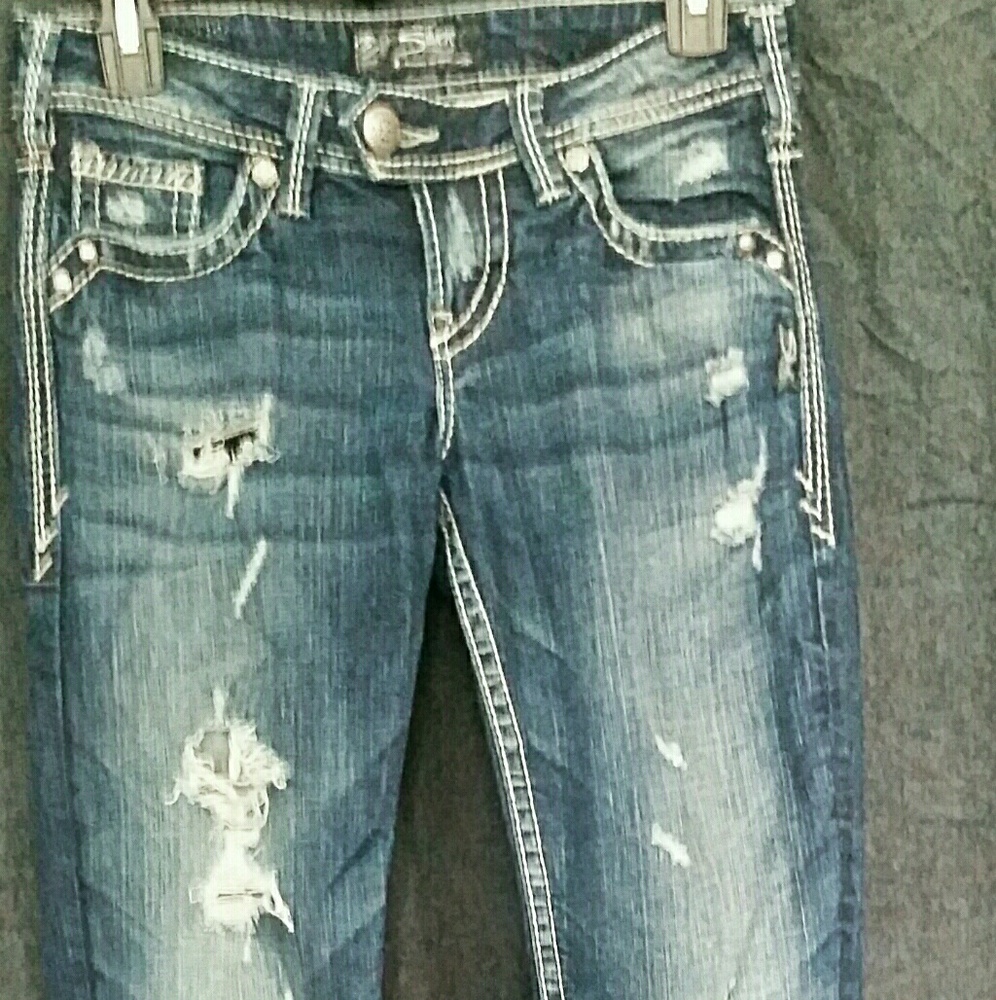 Womens Silver Jeans Buckle destroyed